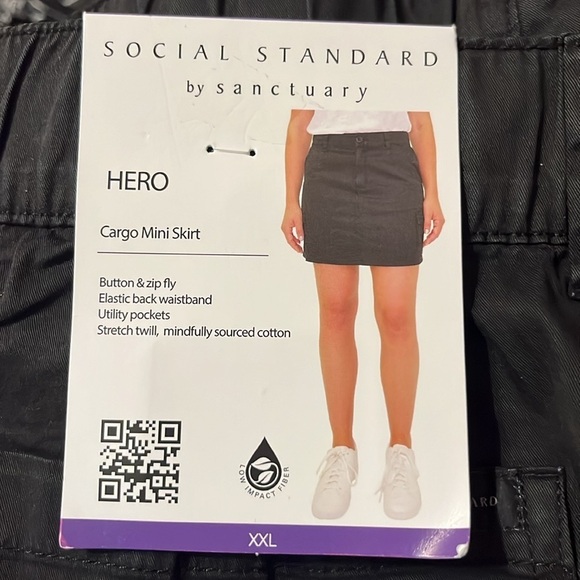 NWT Social Standard by Sanctuary HERO Cargo Mini Skirt Black - Picture 4 of 7